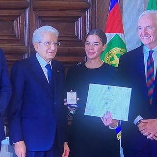 Greta Talamona, nominata ieri Alfiere del Lavoro nelle sale del Quirinale
