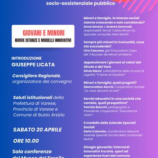 A Busto il convegno “Emergenza sociale - Giovani e Minori, nuove istanze e modelli innovativi”