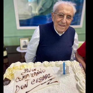 Monsignor Cesare Catella in occasione del suo 101esimo compleanno