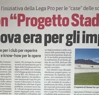 Una delle pagine del quotidiano Tuttosport oggi in edicola sul &quot;Progetto Stadio&quot; che vede in prima fila Varese