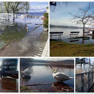 Il lago di Varese cresce ancora, piazzale Zanzi sommerso. La Canottieri: «Forti disagi ma per ora niente danni»