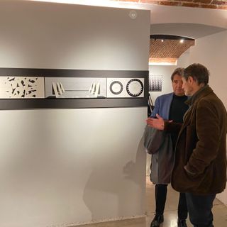 FOTO - Il presidente Fontana e il sindaco Galimberti alla "prima" di  "Geometrie, Design e Ambienti"