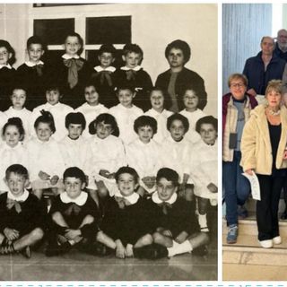 La prima prima elementare della storia della scuola Sacco di Varese, come era ieri... e com'è oggi