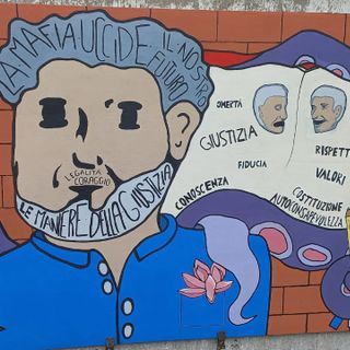 “La mafia uccide il nostro futuro”: all'Istituto Vidoletti un murales dei ragazzi per le vittime innocenti delle mafie