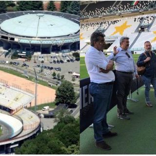 Gli impianti di Masnago accanto all'Allianz Stadium, dove il direttore generale dell'arena Francesco Gianello ha accolto Andrea Civati, Stefano Malerba, Emiliano Bezzon e Gianluca Gardelli
