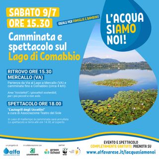 Nuovo appuntamento per “L’Acqua Siamo Noi”: passeggiata, teatro e giochi ecologici al lago di Comabbio