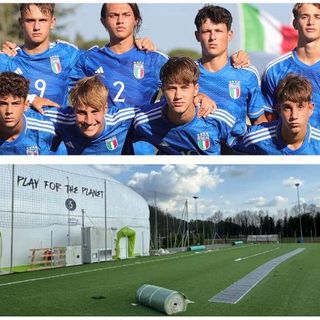 Gli azzurrini Under 16 ospiti domani dell'Atleti Azzurri d'Italia di Gallarate e, sotto, i nuovi campi quasi pronti al Chinetti