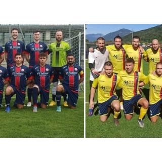 Le squadre del Cantello Belfortese, a sinistra, e del Ceresium Bisustum, a destra, domenica una contro l'altra
