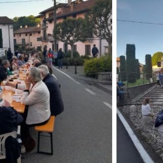Capolago, dove le tradizioni contano: quel serpentone di tavoli lungo le vie per una storica risottata