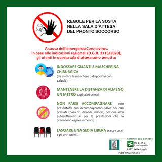 L'appello di Asst Sette Laghi: «Accesso al pronto soccorso, tutti rispettino le regole»