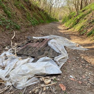 LA VERGOGNA. Varese, lastre di eternit nel sentiero tra la chiesa di Santo Stefano e i prati frequentati anche da famiglie con bimbi