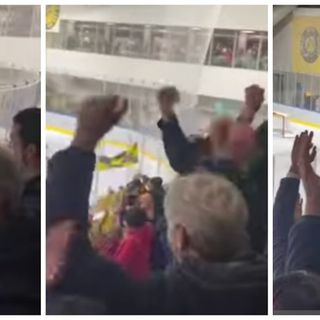 Il tifo del sindaco di Varese Davide Galimberti durante gara 7 della finale che ha consegnato il titolo ai Mastini