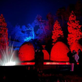 Una tavolozza di colori attorno alla fontana ai Giardini Estensi