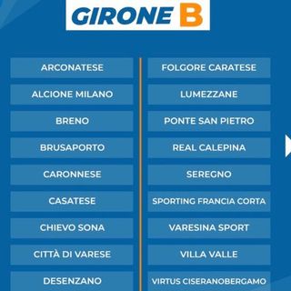 Ufficiale: Varese e Varesina nel girone B separate dal Legnano. Ecco il calendario completo