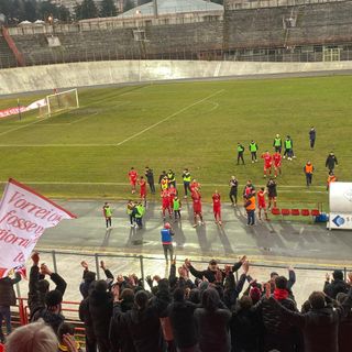 La gioia finale dopo il 2-1 al Borgaro