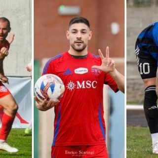 Banfi, Bertoli e Scapinello uomini gol di Varese, Varesina e Solbiatese (foto Macchi-Scaringi-Lucchi)