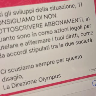 Il messaggino ricevuto dal nostro lettore