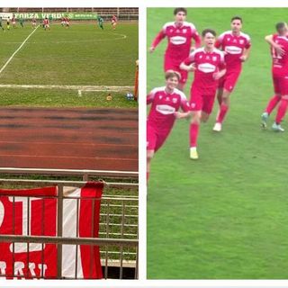 Un nugolo di fedelissimi del Varese non è mancato neppure oggi a Sarzana contro la Fezzanese (a sinistra). La festa di Pertosa dopo il primo gol della Varesina all'Arconatese