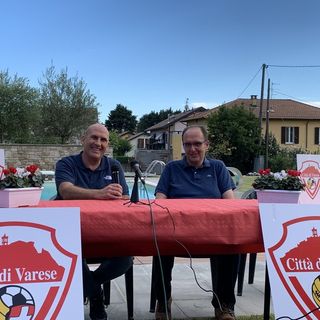 Stefano Pertile e Stefano Amirante ieri a Viggiù per la presentazione di staff societario e tecnico del Varese