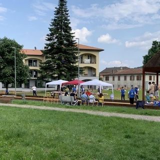 La pista da bocce al parco Grande Casa, a Cantello