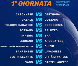 TUTTO IL CALENDARIO. Il Varese esordisce a Sestri. Debutto a Masnago il 4 ottobre con i valdostani del Pont Donnaz