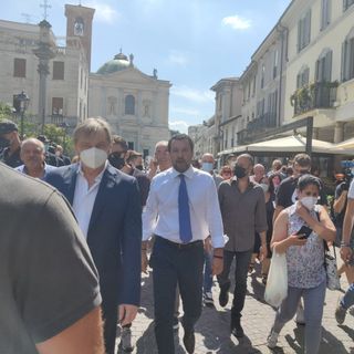 L'arrivo di Salvini a Gallarate nel giorno in cui il centrodestra trova il candidato sindaco di Varese e cioè Matteo Bianchi
