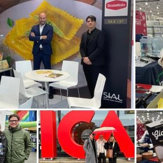 Max Di Caro e la sua famiglia dello Scoiattolo sul petto dei Mastini (da sinistra Vanetti, Marcello Borghi e Perino)
