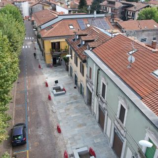 Viale Garibaldi a Gavirate visto dall'alto