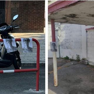 Migliaia di volantini dallo stadio al centro di Varese con il volto di un ragazzo: e la chiamano &quot;performance artistica&quot;