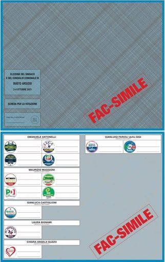 Busto e il fac-simile della scheda elettorale: Farioli è «l'unico a destra»