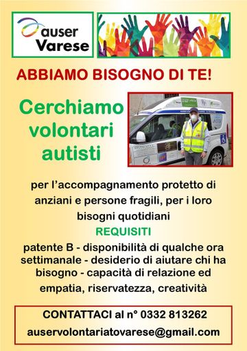 Auser Varese cerca volontari autisti