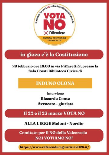 Anche in Valceresio è nato il "Comitato del NO": incontro il 28 febbraio
