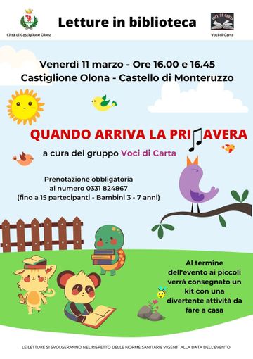 Castiglione Olona: in Biblioteca proseguono le letture animate per bambini
