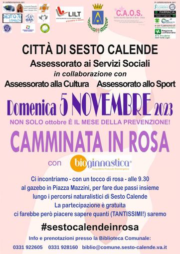 Camminata in rosa a Sesto Calende per combattere il tumore al seno