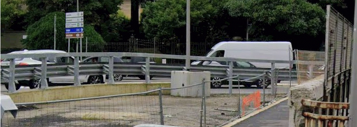 Il "cantiere" ancora sussistente in largo Flaiano