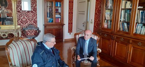 L'incontro in Prefettura a Varese tra il commendator Giovanni Romeo e il Prefetto Salvatore Pasquariello