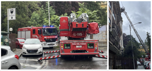 I vigili del fuoco sul posto