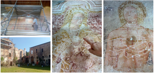 Proseguono i lavori per riportare alla luce l'affresco del Castello di Belforte Proseguono i lavori per riportare alla luce l'affresco del Castello di Belforte