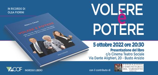 “Volere è potere”: un libro per raccontare la storia di Acof “Volere è potere”: un libro per raccontare la storia di Acof