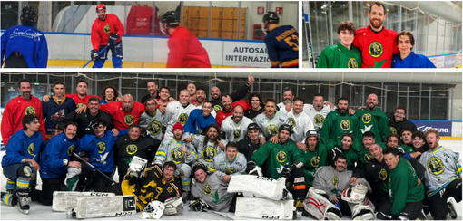 Larkin in pista con i Crazy ieri sera all'Acinque Ice Arena