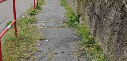 Binelli (Lega) denuncia la situazione in via Frattini: «Pedoni a rischio per i marciapiedi colabrodo»