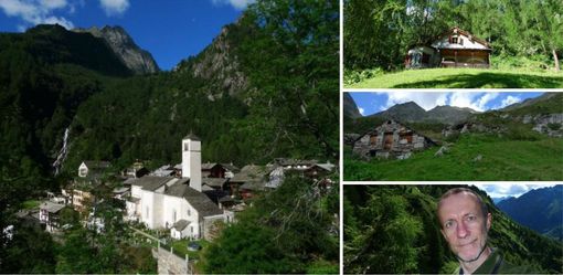 Mario Chiodetti nel suo eremo di Rima San Giuseppe, in Valsesia