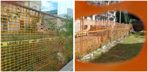 PRIMA E DOPO - A sinistra l'ex Ufficio d'Igiene di via Staurenghi a inizio agosto e, a destra, oggi: le erbacce incolte e alte mezzo metro sono state tagliate e i rifiuti rimossi