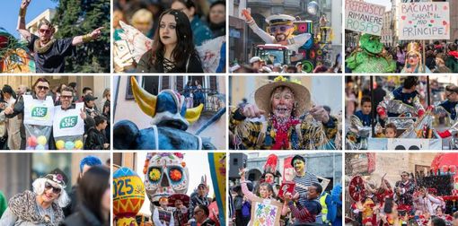 Alcuni dei mille volti del carnevale varesino (Fotografia Galbiati)