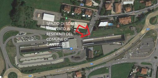 La mappa con indicato dove sorgerà l'area di sosta riservata ai cittadini di Cantello nella stazione di Gaggiolo La mappa con indicato dove sorgerà l'area di sosta riservata ai cittadini di Cantello nella stazione di Gaggiolo
