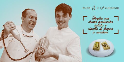 Buosi da mangiare - "Sfoglia con crema pasticcera salata e cipolle di tropea o zucchine"
