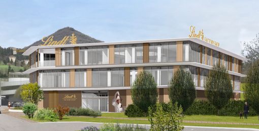 Un render del nuovo Lindt Factory Shop
