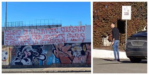 LA FOTO - Due mondi opposti in un'immagine: Scola si ferma davanti allo striscione degli Arditi LA FOTO - Due mondi opposti in un'immagine: Scola si ferma davanti allo striscione degli Arditi