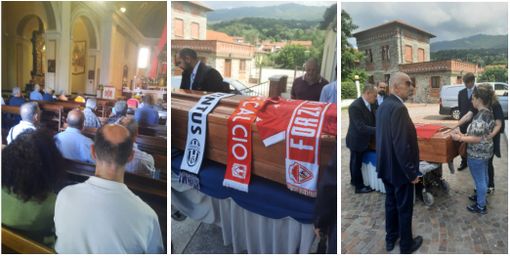 L'ultimo saluto a Romano Sardella nella chiesa di Comerio (foto Ezio Macchi)