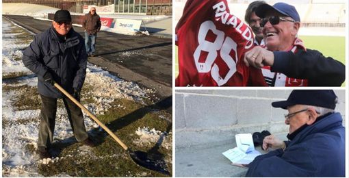 Rinaldo che spala, Rinaldo che prepara le formazioni su un foglietto di carta, Rinaldo con la sua maglia del Varese